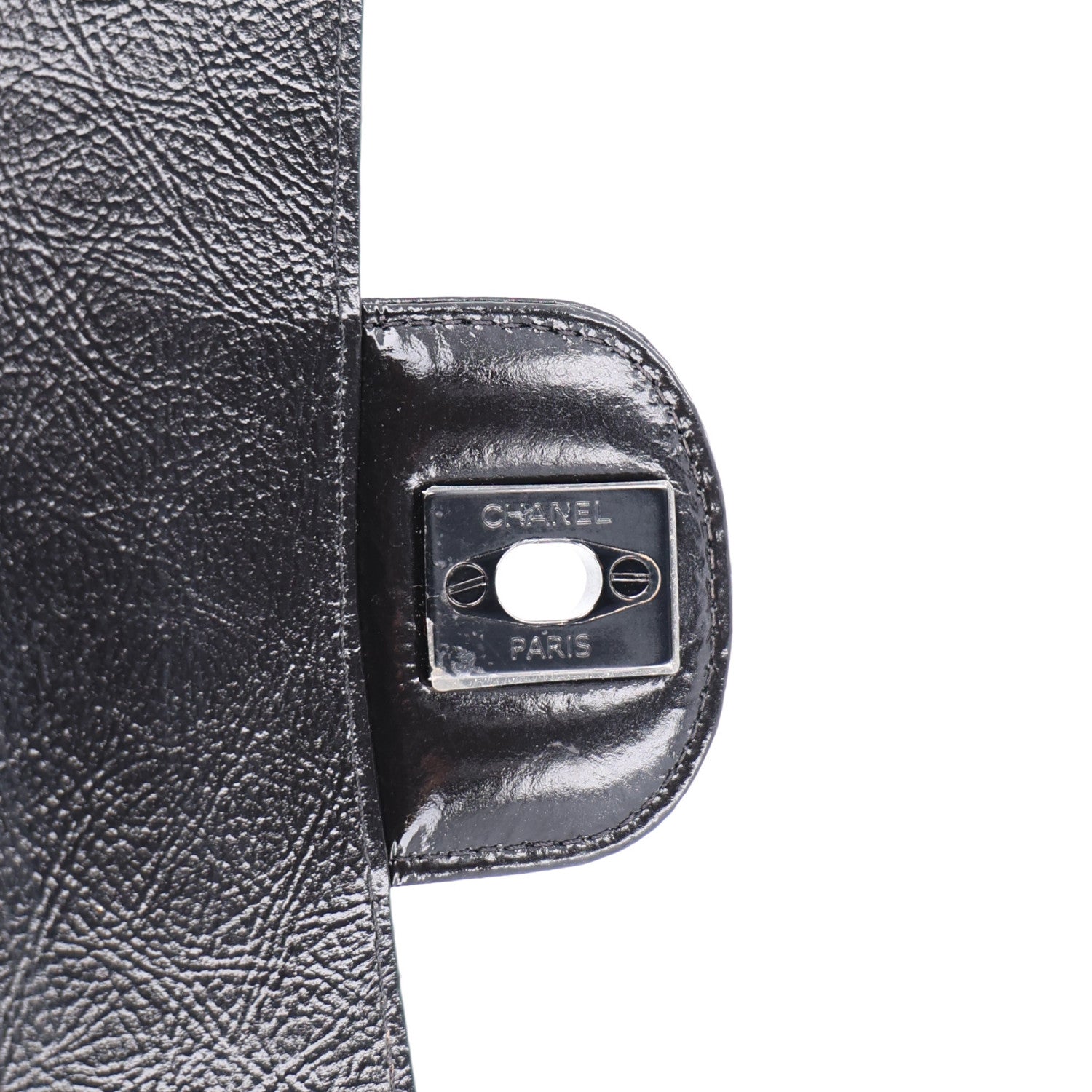 Chanel Shiny Crumpled Calfskin Quilted Medium Double Flap So Black 7 of 11