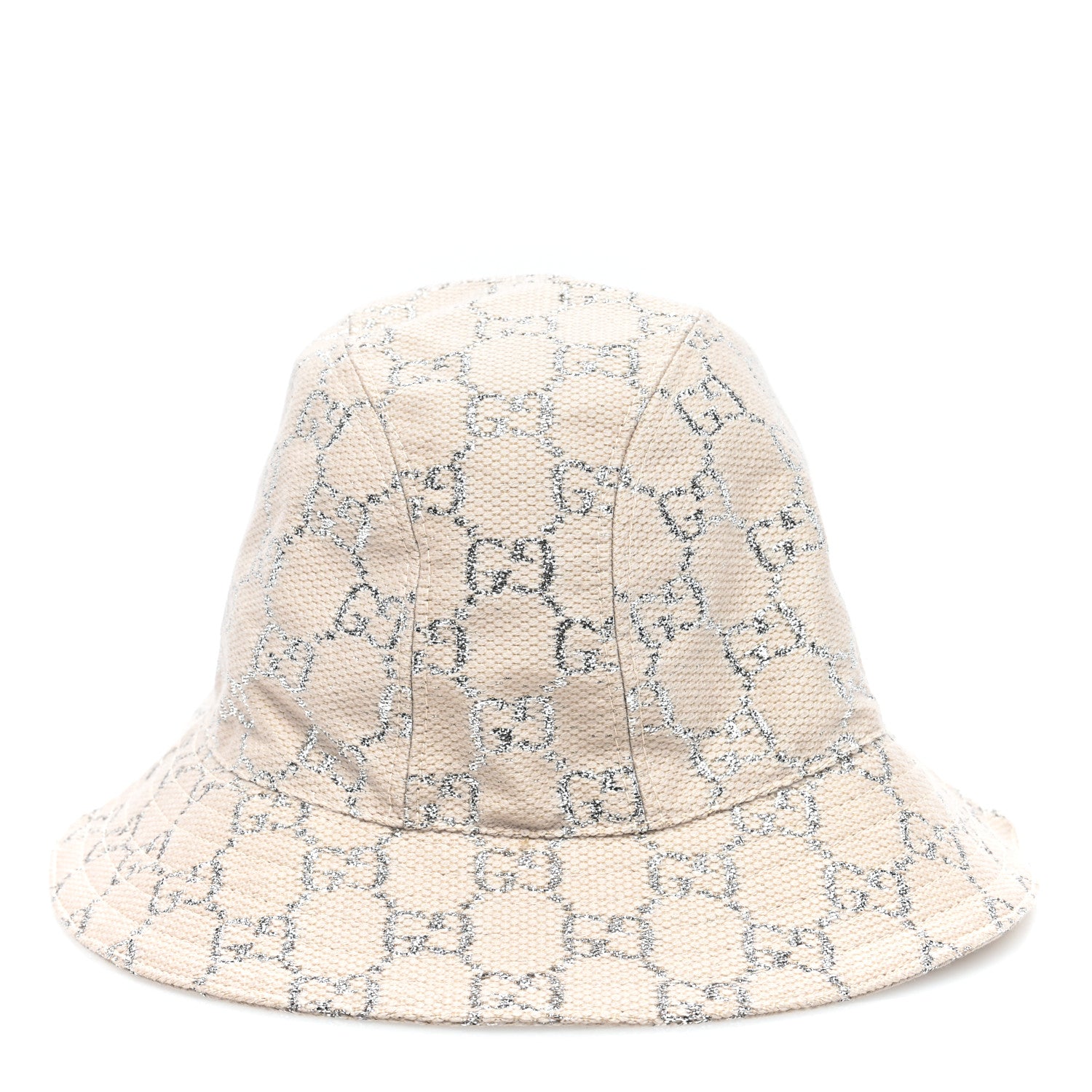 Gucci Canvas Lame GG Monogram Bucket Hat S Silver 2 of 7