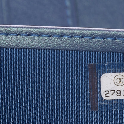 Chanel Iridescent Caviar Quilted Large Zip Around Organizer Wallet Blue 8 of 11