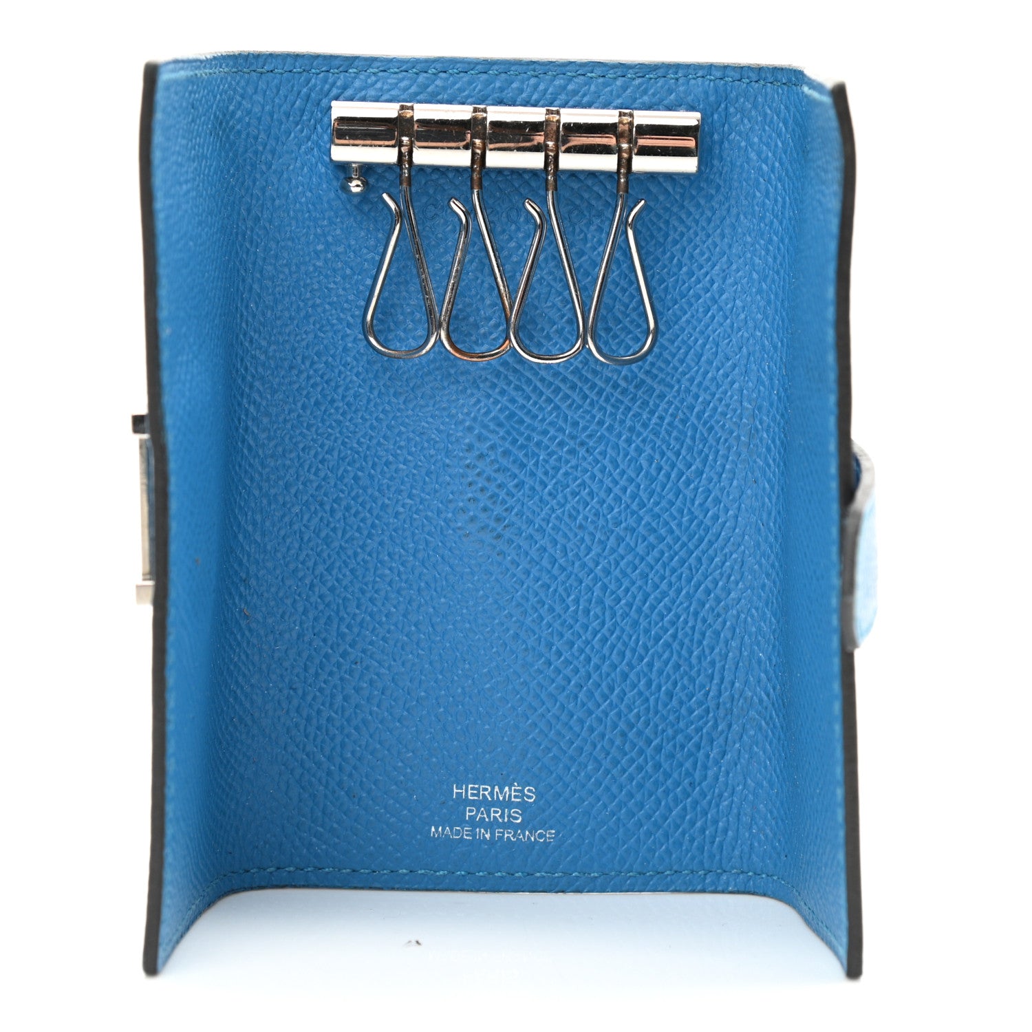 Hermes Epsom Bearn Multicles 4 Key Holder Bleu Zanzibar 5 of 11