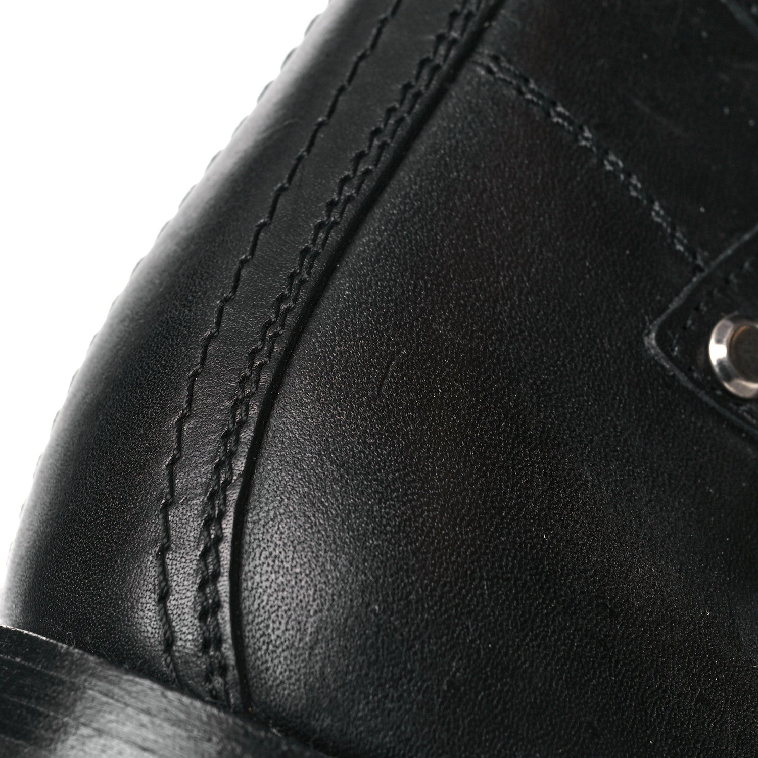 Saint Laurent Smooth Calfskin Studded Strap Rangers Boots 36 Black 19 of 20