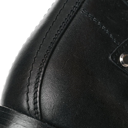 Saint Laurent Smooth Calfskin Studded Strap Rangers Boots 36 Black 19 of 20