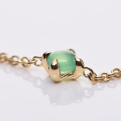 David Yurman 18K Yellow Gold 4mm Chrysoprase Chatelaine Bracelet 4 of 7