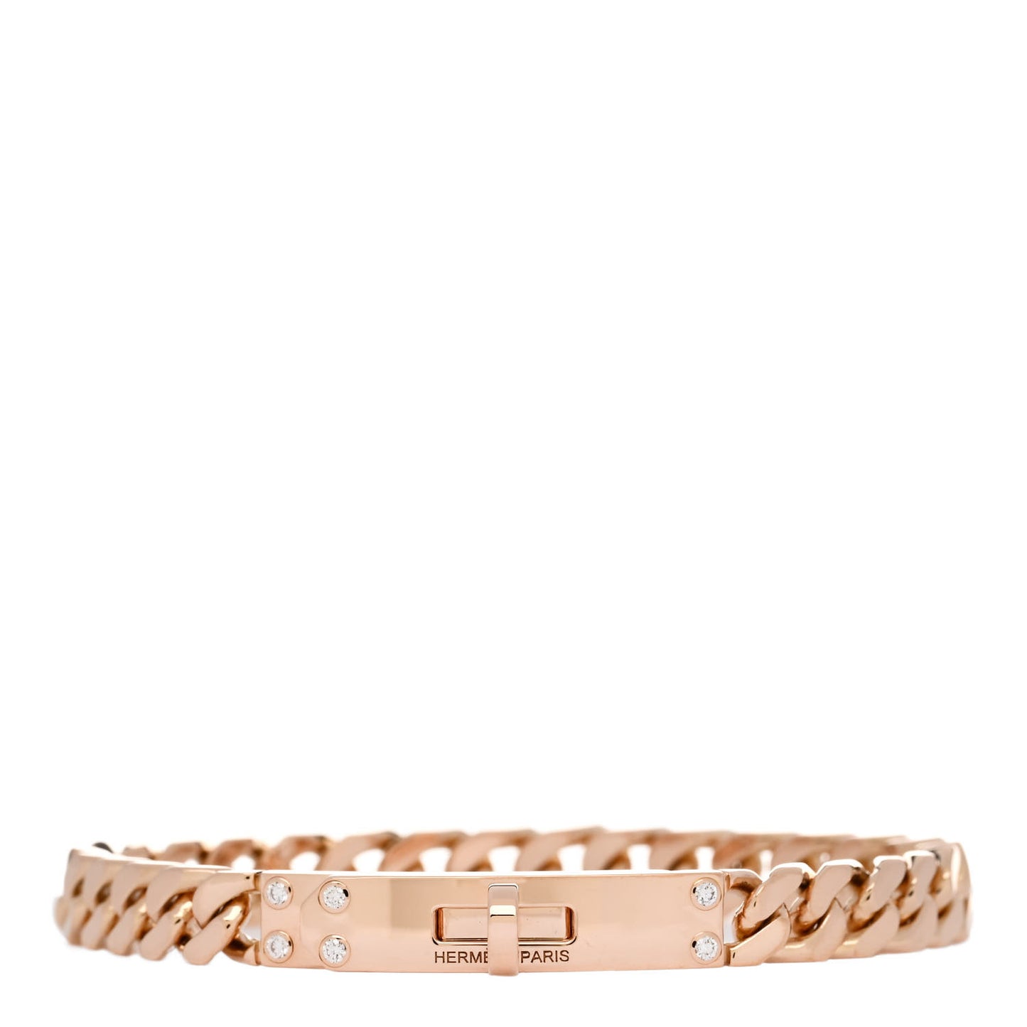 18K Rose Gold Diamond PM Kelly Chaine Bracelet SH