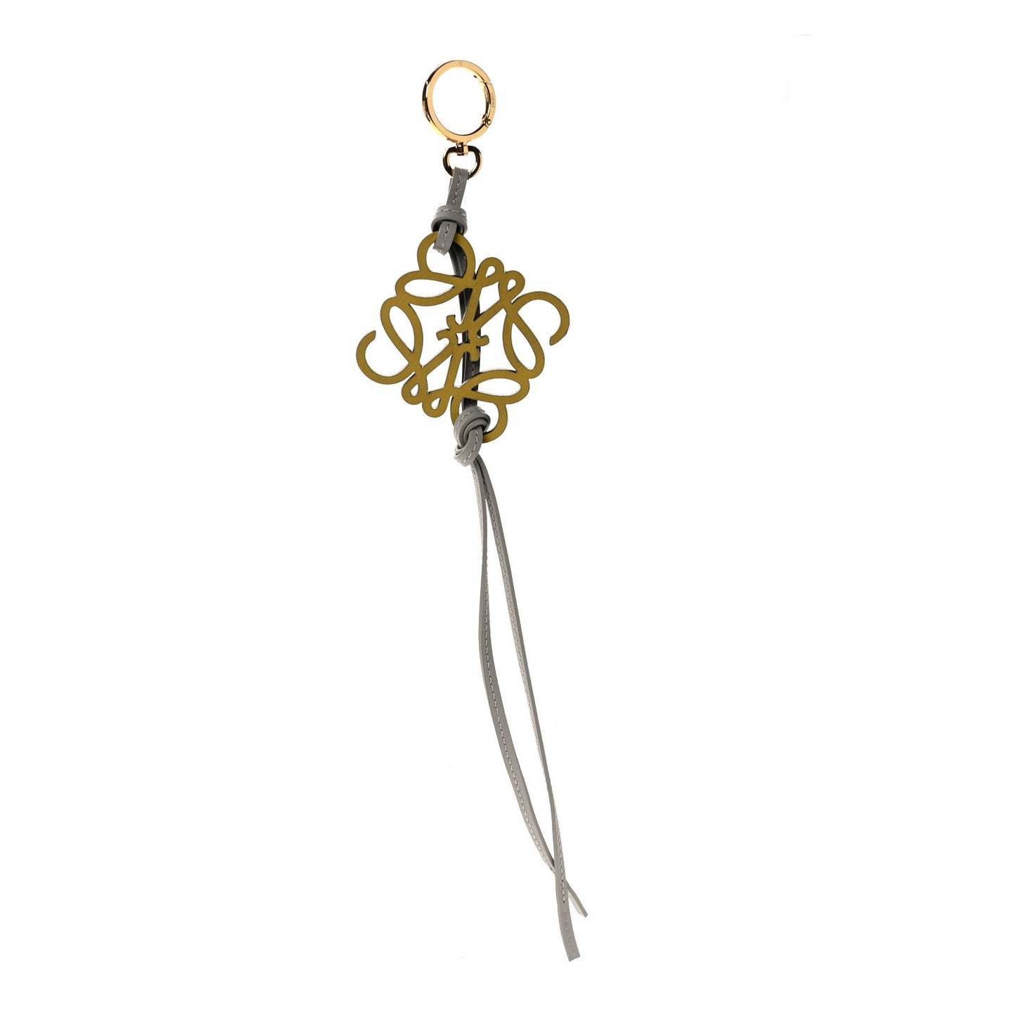 Calfskin Anagram Bag Charm Key Holder Yellow