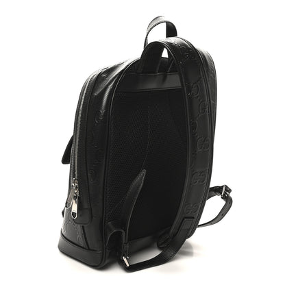 Gucci Calfskin GG Tennis Embossed Backpack Black 3 of 10