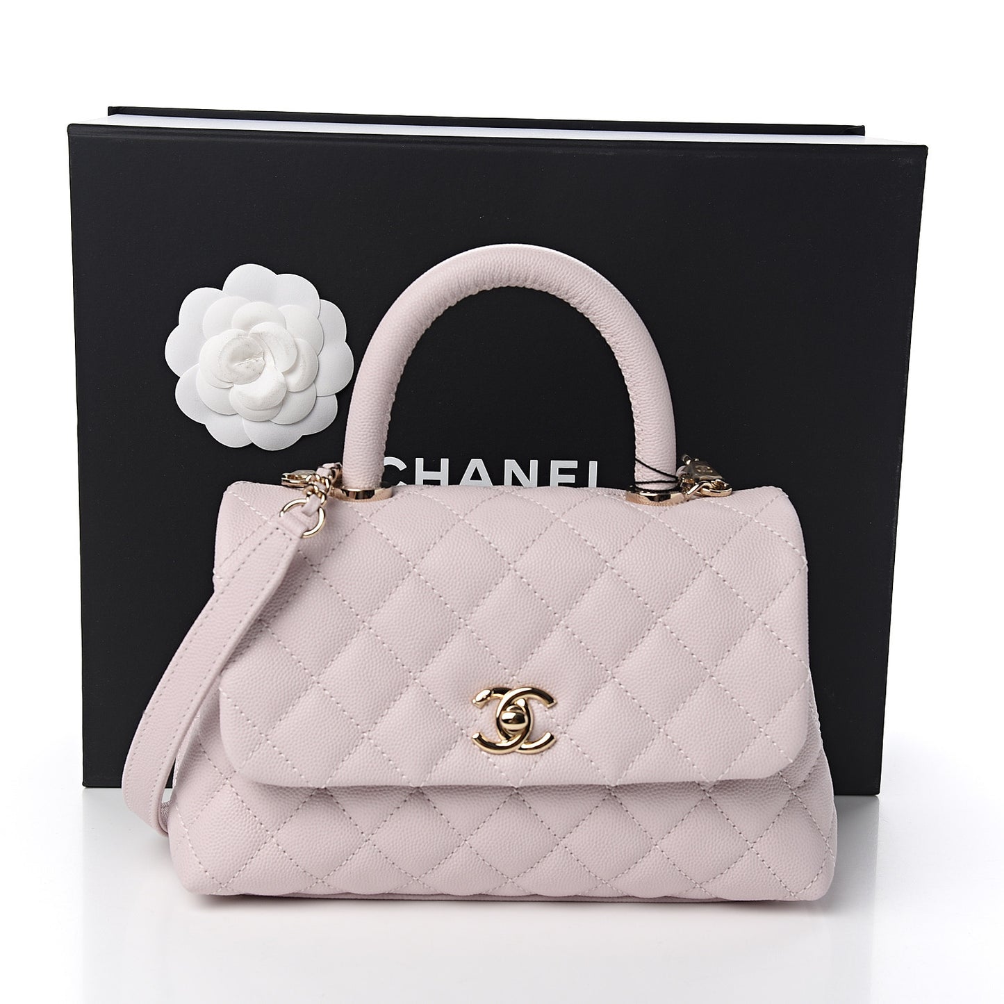Caviar Quilted Mini Coco Handle Flap Lilas Lilac