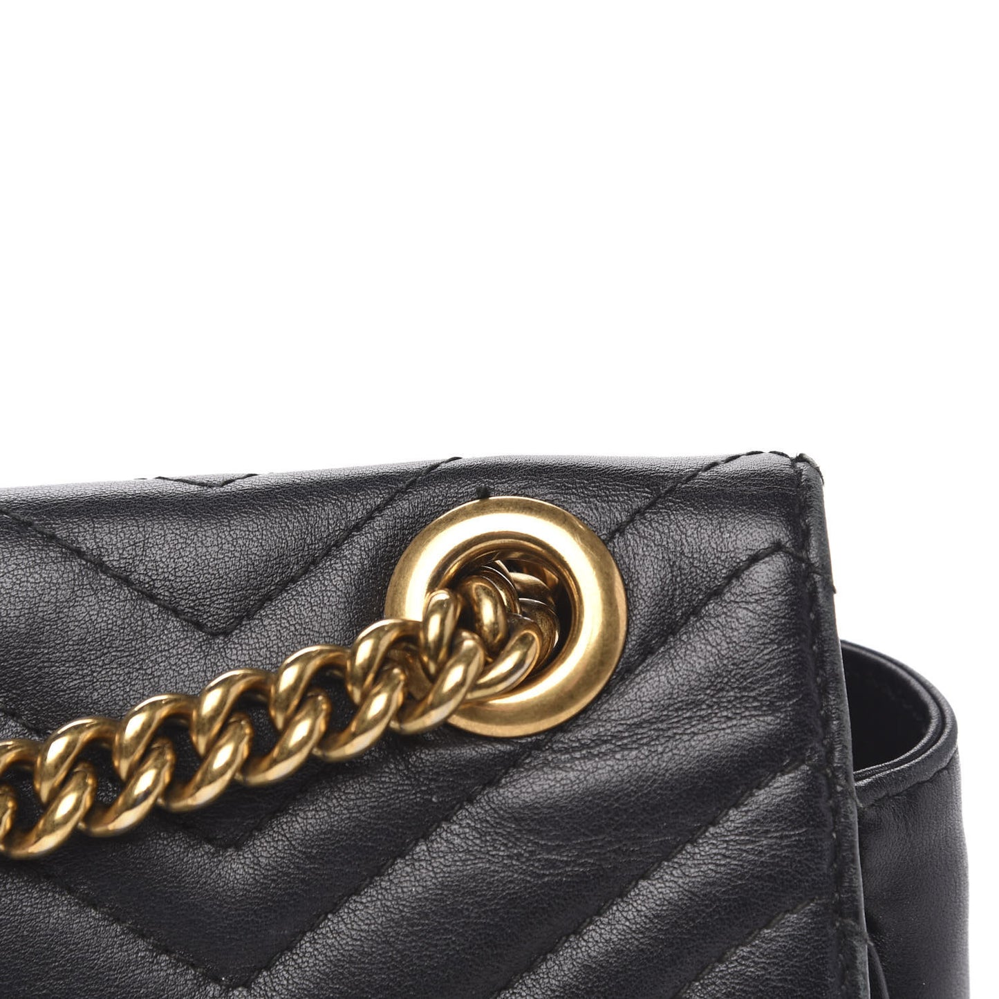 Calfskin Matelasse Small GG Marmont Shoulder Bag Black