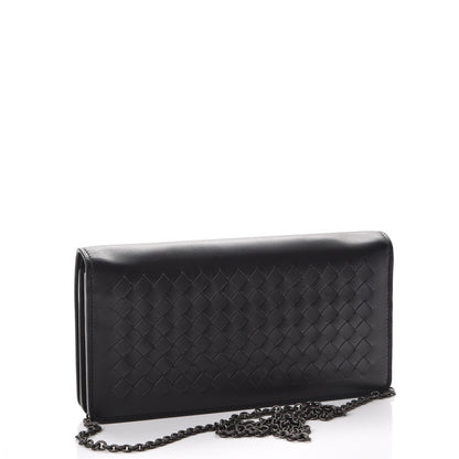 Bottega Veneta Nappa Intrecciato Continental Chain Wallet Nero Black 4 of 10