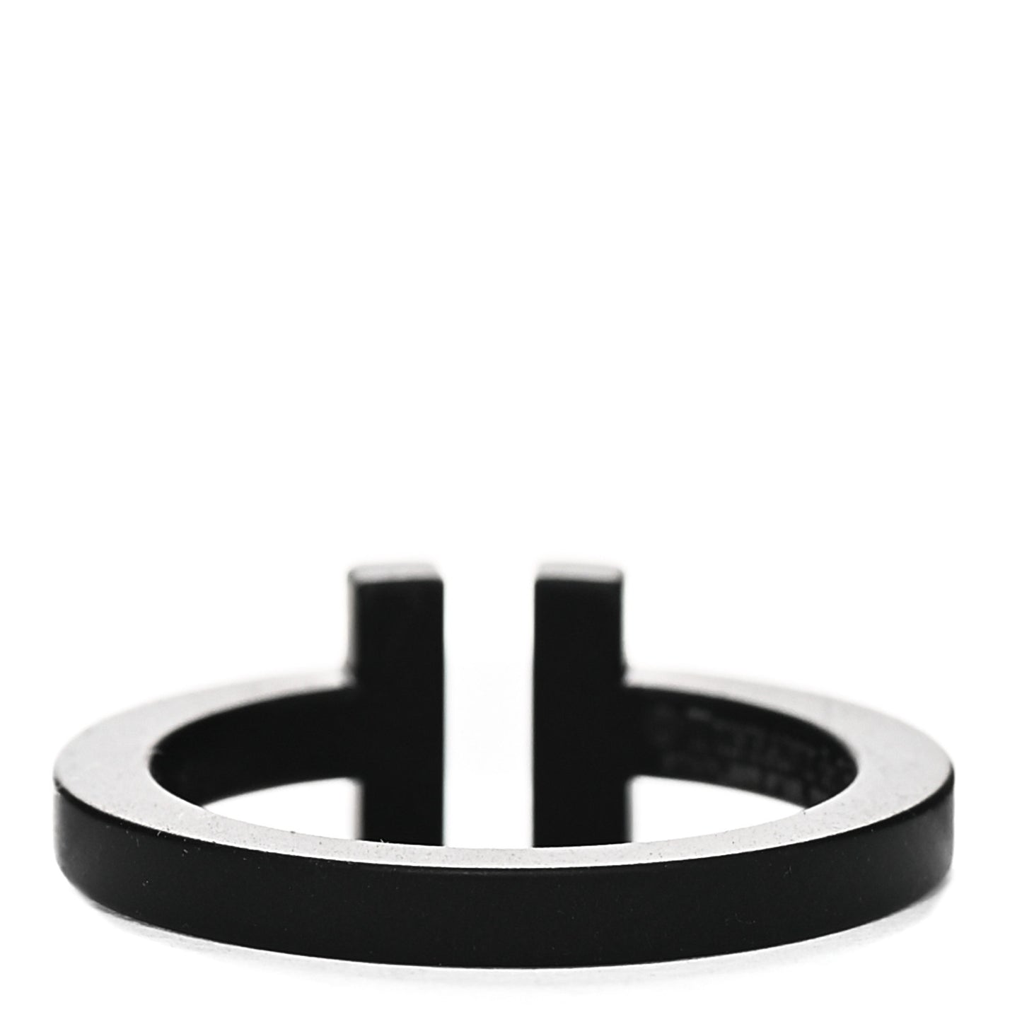 Black-Coated Stainless Steel T Square Ring 54 7