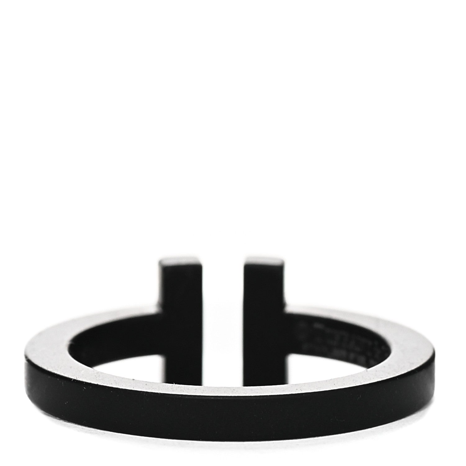 Tiffany Black-Coated Stainless Steel T Square Ring 54 7 3 of 4