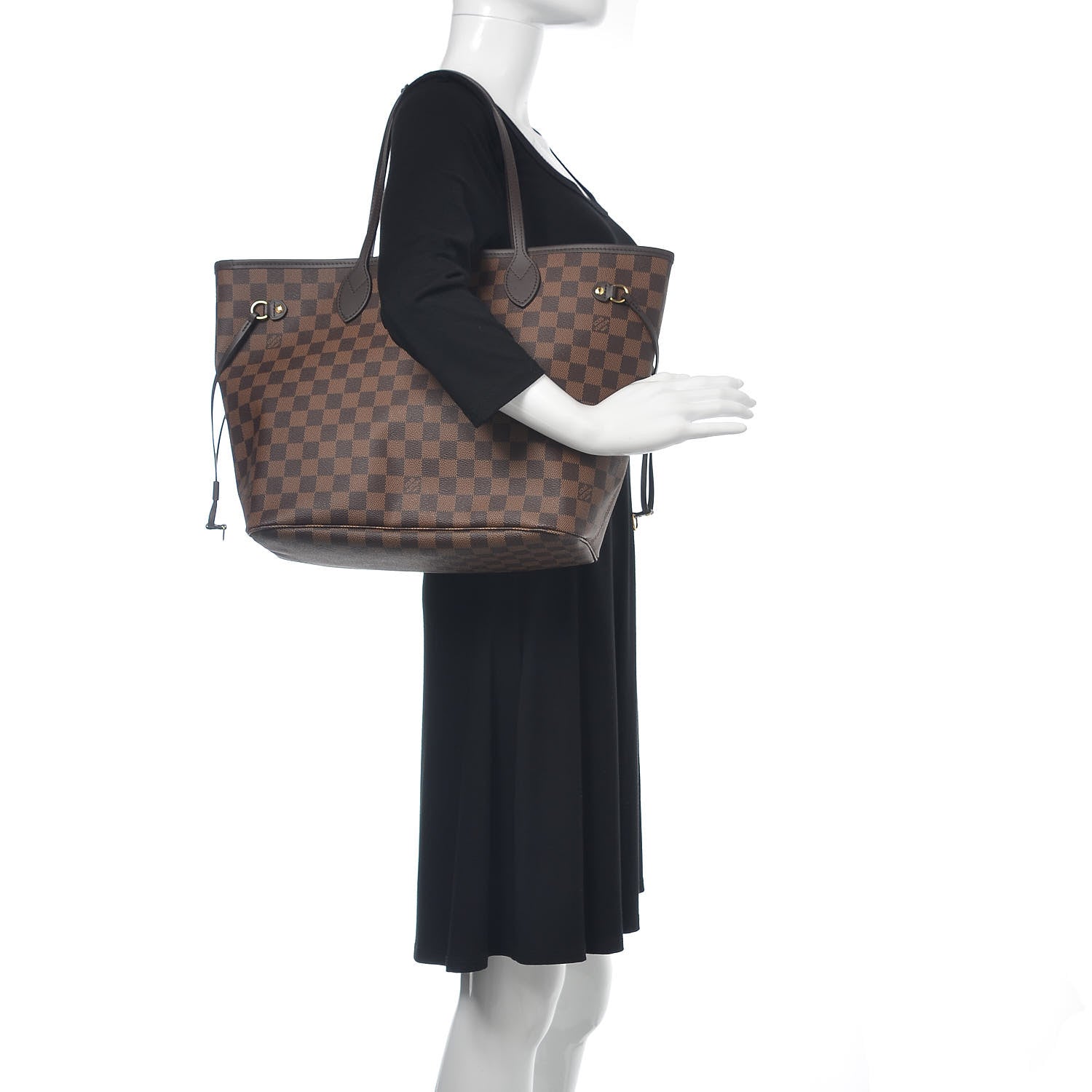 Louis Vuitton Damier Ebene Neo Neverfull MM Rose Ballerine 2 of 10