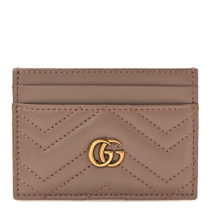 Gucci Calfskin Matelasse GG Marmont Card Holder Porcelain Rose 1 of 6
