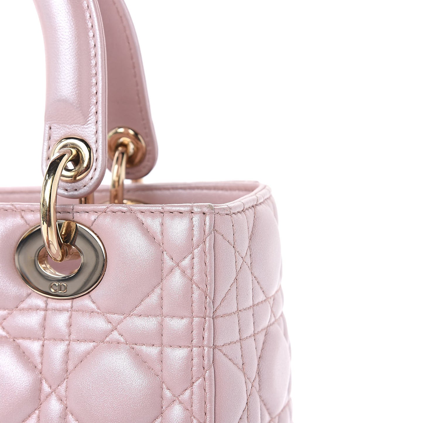 Pearly Lambskin Cannage Medium Lady Dior Lotus
