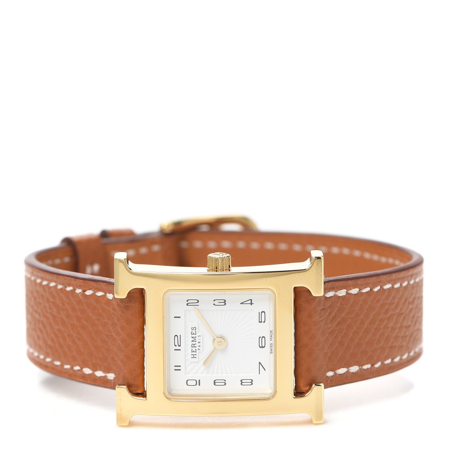 Stainless Steel Epsom 21mm Heure H Hour Quartz Watch Gold