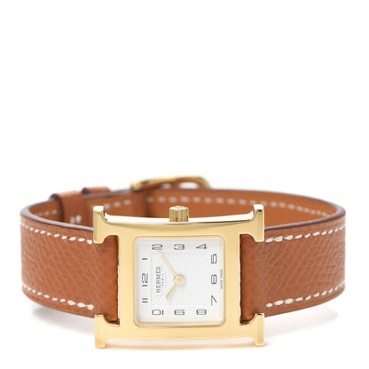 Hermes Stainless Steel Epsom 21mm Heure H Hour Quartz Watch Gold 2 of 5