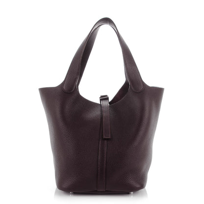 Hermes Taurillon Clemence Picotin 22 MM Raisin 1 of 7