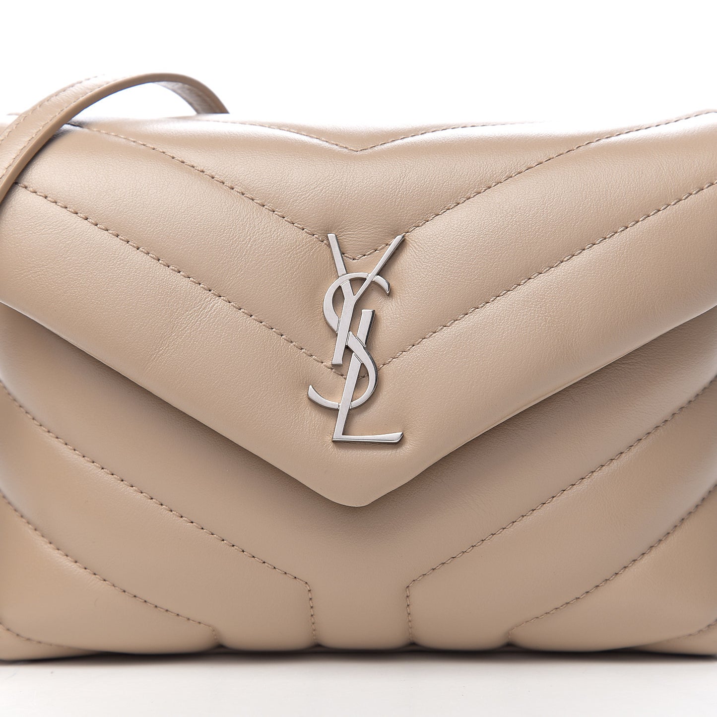Calfskin Y Quilted Monogram Toy Loulou Chain Satchel Dusty Grey