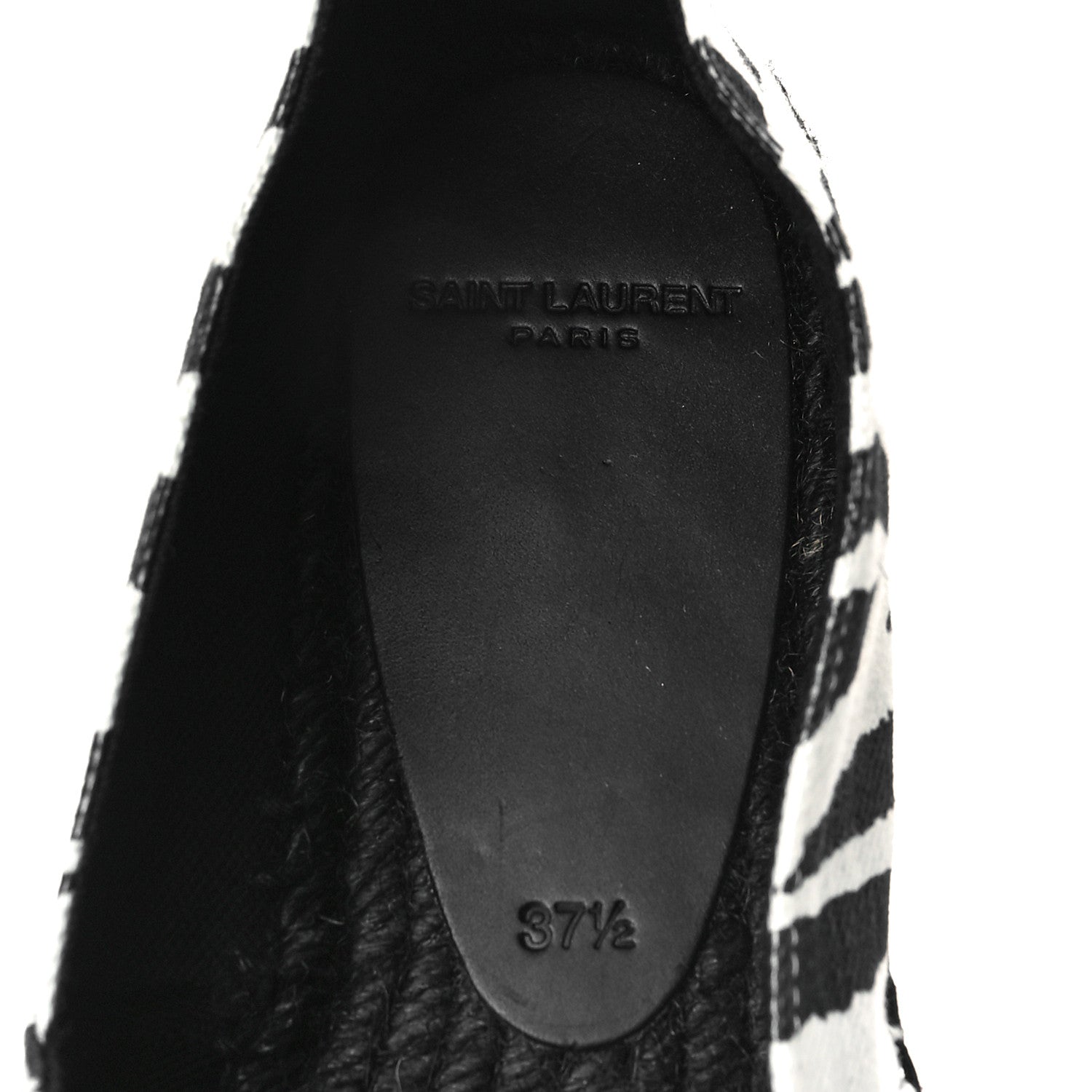 Saint Laurent Canvas Tiger Print Espadrilles 37.5 White Black 8 of 9