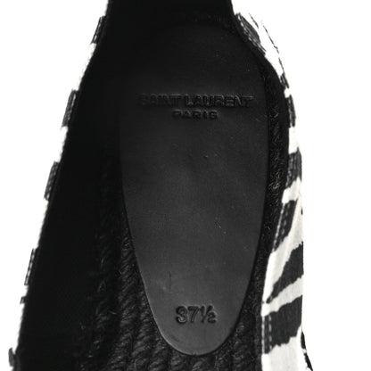 Saint Laurent Canvas Tiger Print Espadrilles 37.5 White Black 8 of 9