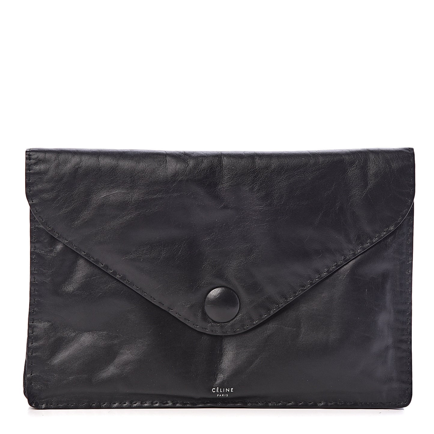 Paperweight Calfskin Clutch Pouch Black