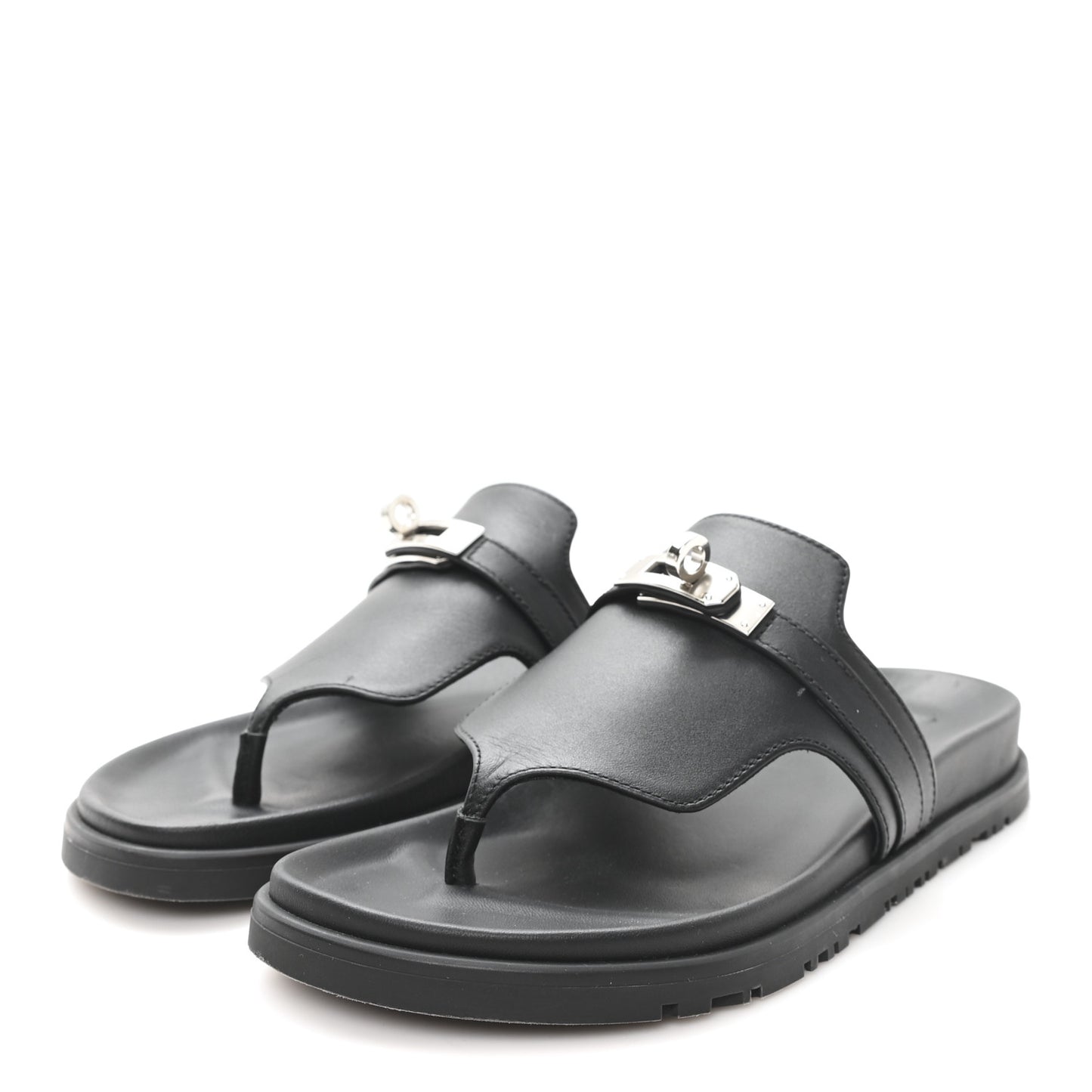 Calfskin Womens Empire Sandals 36 Black