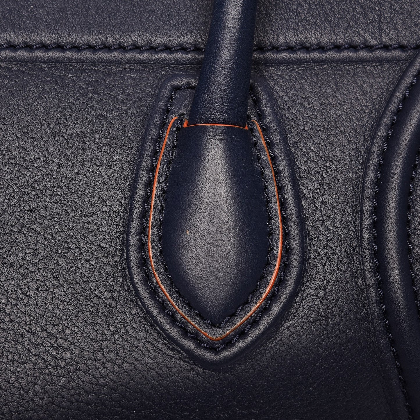 Supple Calfskin Large Phantom Luggage Navy Blue Orange