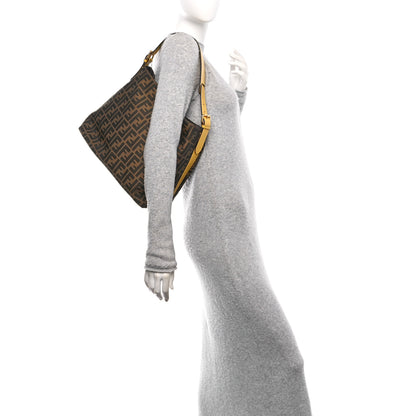 Fendi Zucca Vitello Artic Small Hobo Ocra Moro Black 2 of 10
