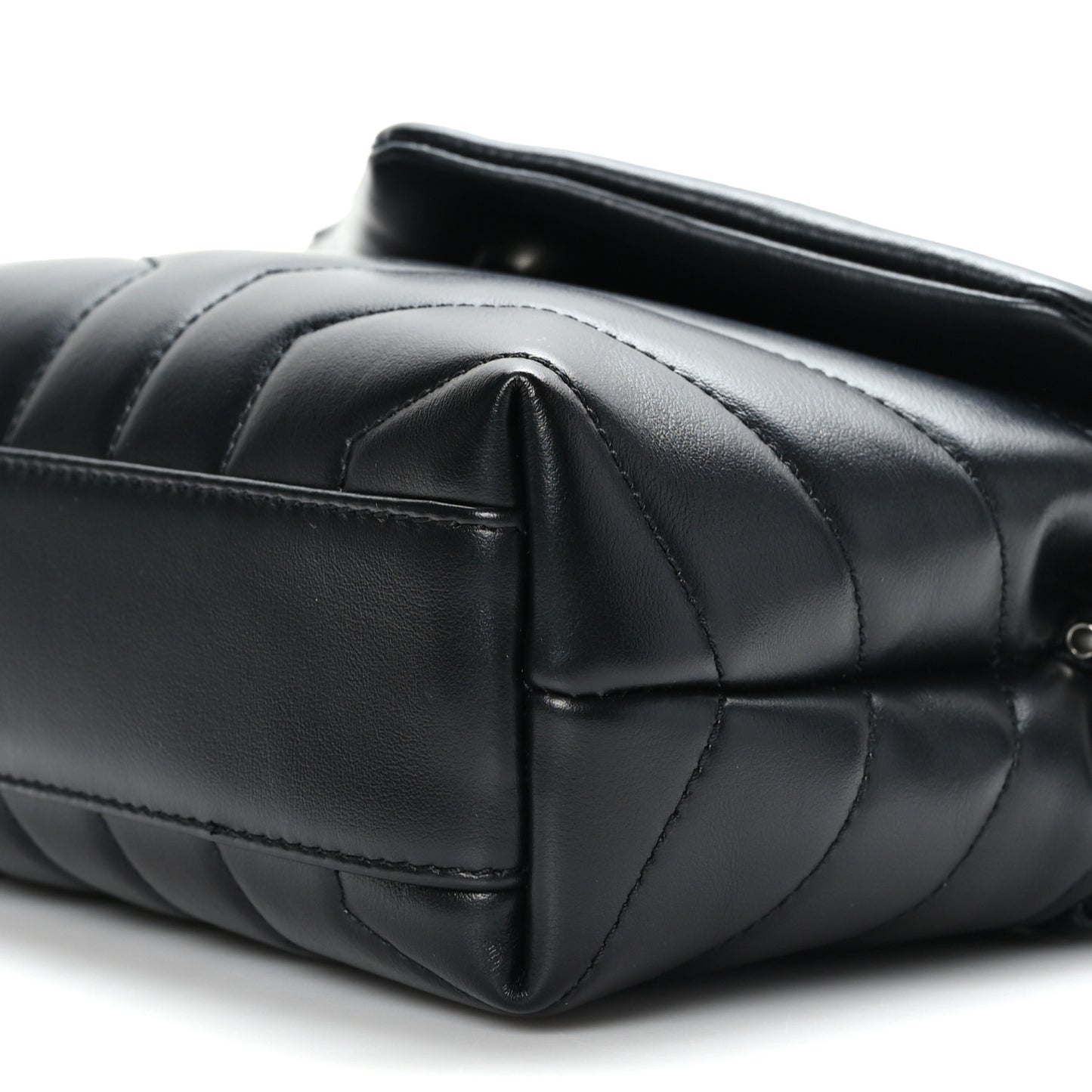 Calfskin Y Quilted Monogram Toy Loulou Crossbody Bag Black