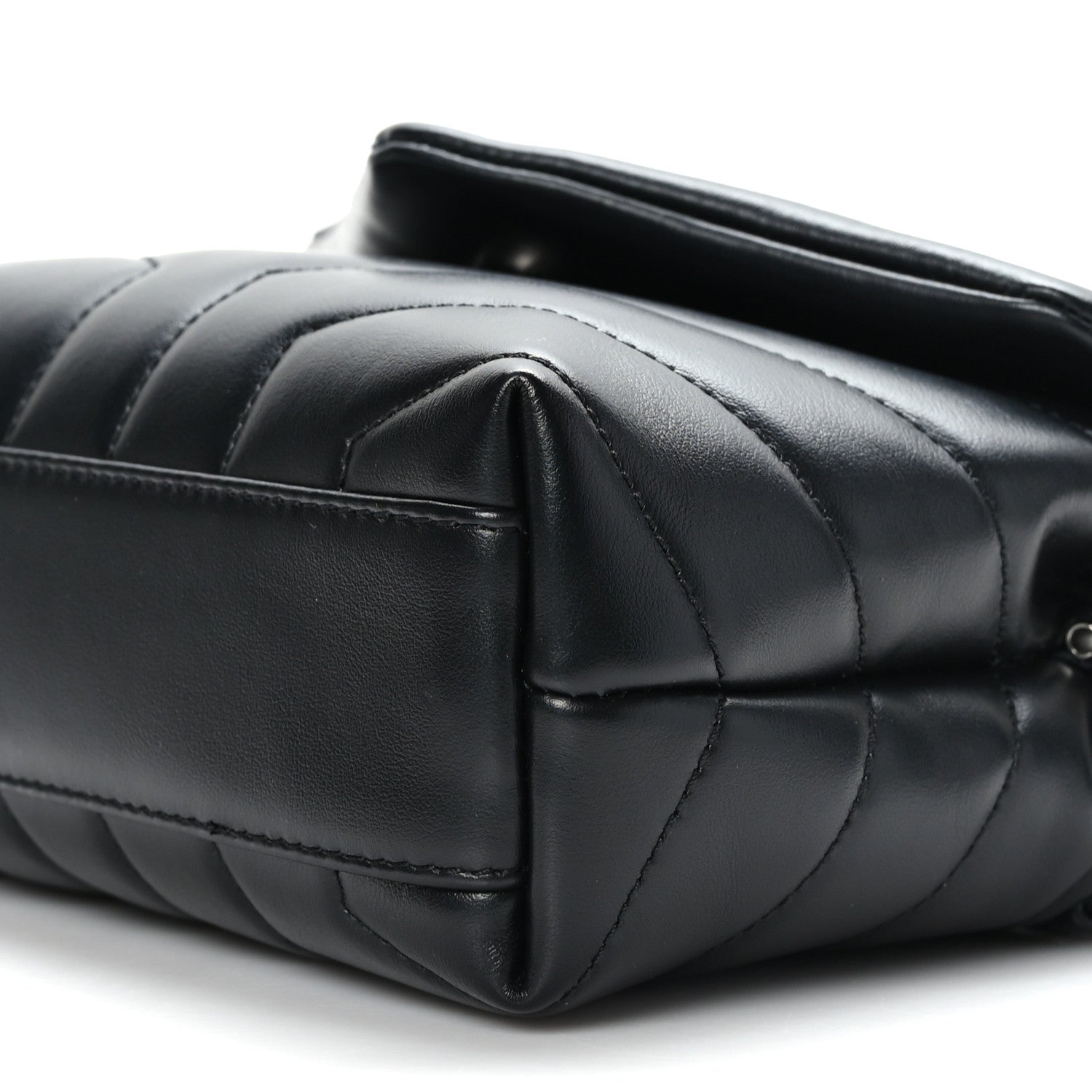 Saint Laurent Calfskin Y Quilted Monogram Toy Loulou Crossbody Bag Black 9 of 10