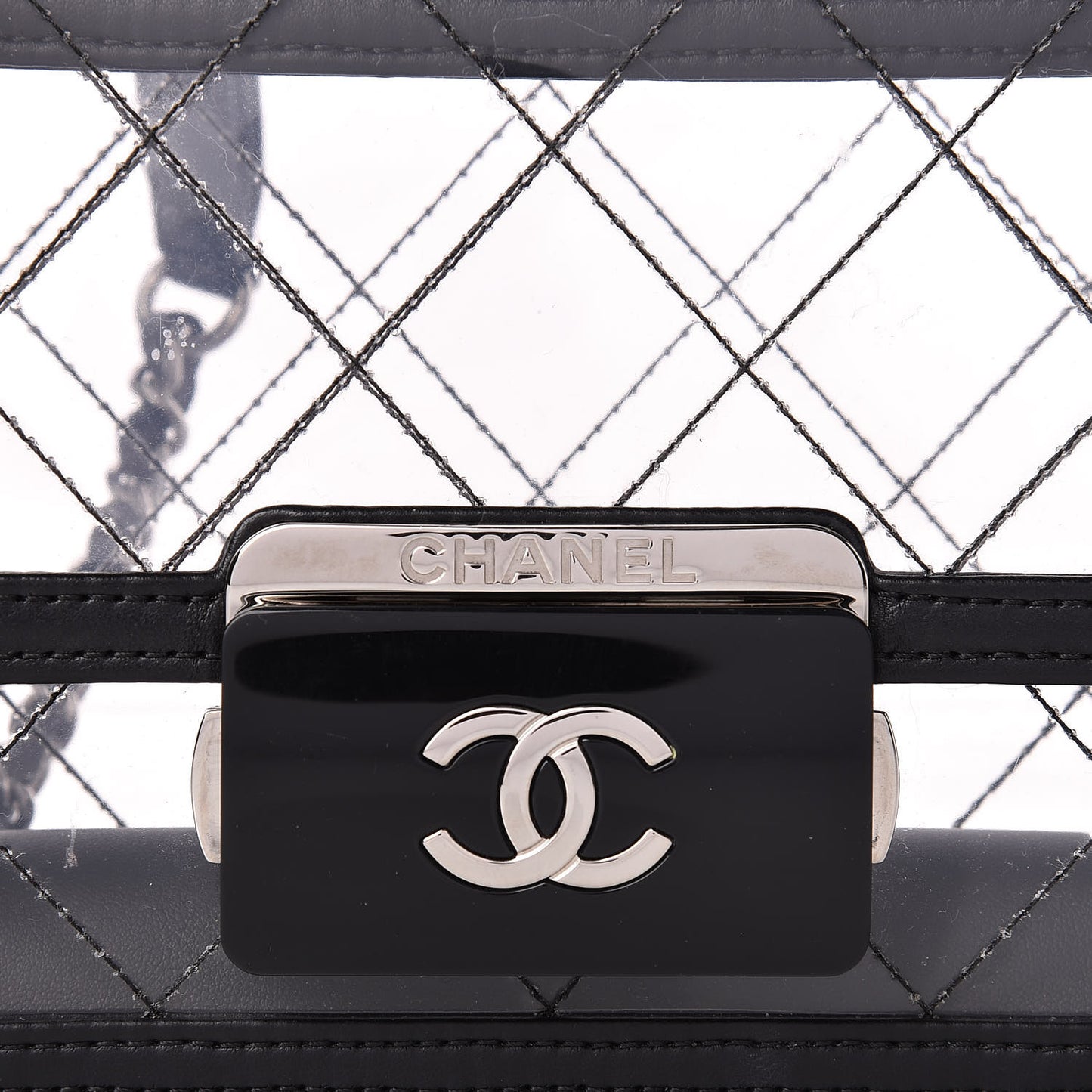 PVC Lambskin Quilted Mini Beauty Lock Flap Black