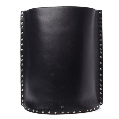 Celine Satinated Natural Calfskin Large Studs Bucket Shoulder Bag Dark Navy 1 of 10