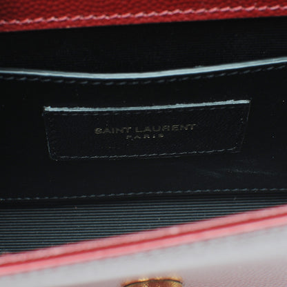 Saint Laurent Grain De Poudre Small Monogram Kate Satchel Oxblood 7 of 7