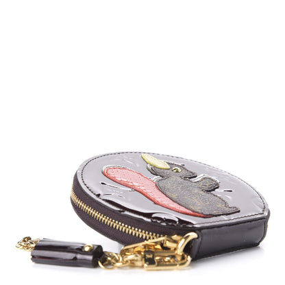 Louis Vuitton Vernis Animania Ecureuil Squirrel Round Coin Purse Amarante 4 of 7