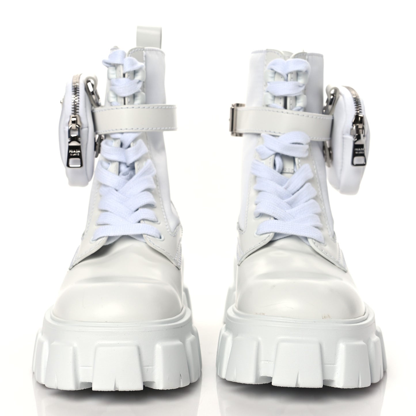 Spazzolato Rois Re-Nylon Metal Triangle Logo Mens Monolith Pouch Pocket 60mm Combat Boots 6 White