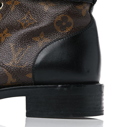Louis Vuitton Calfskin Monogram Wonderland Flat Ranger Boots 39 Black 14 of 19