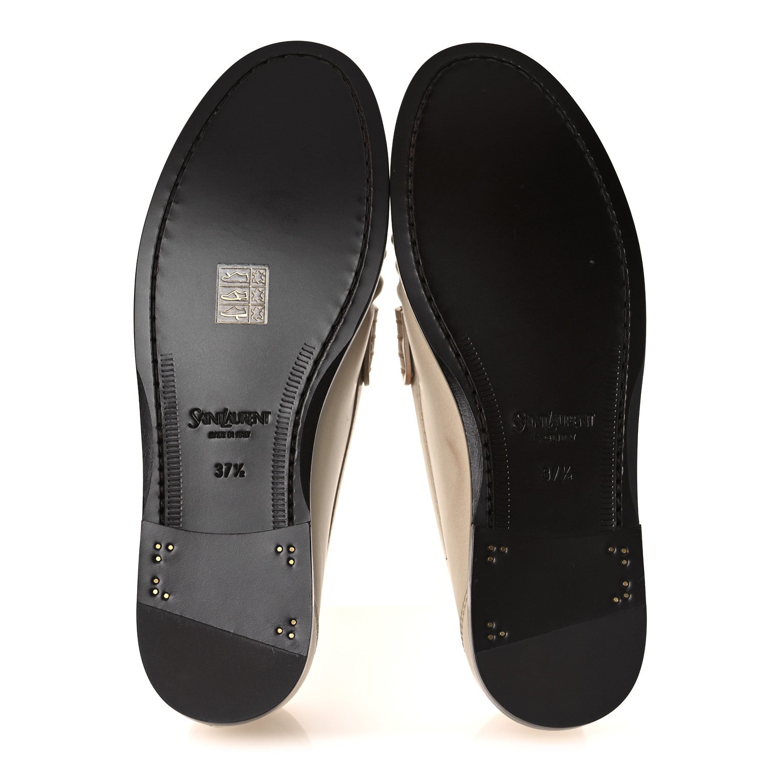 Saint Laurent Calfskin Penny Loafers 37.5  Crema Soft 7 of 12
