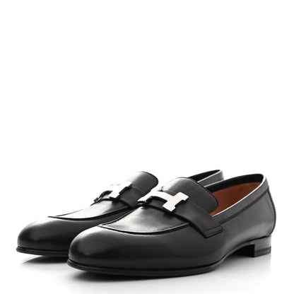 Hermes Goatskin Womens Paris Loafers 36 Black 3 of 8