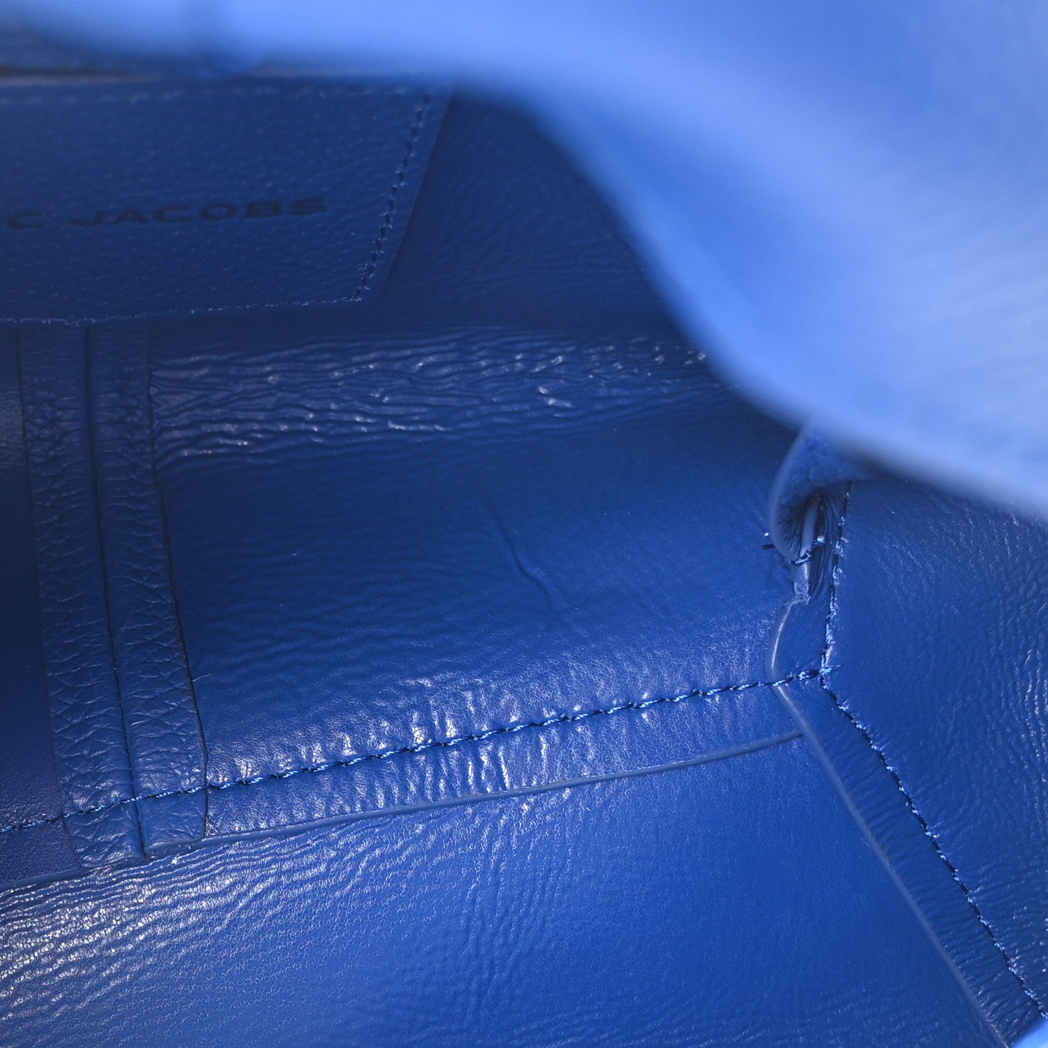 Marc Jacobs Grained Calfskin Mini The Sack Bag Cobalt 6 of 11