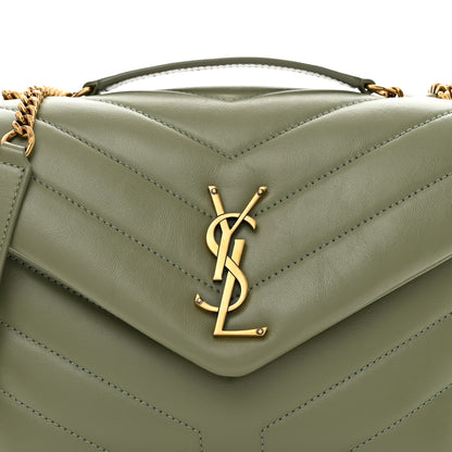 Saint Laurent Calfskin Y Quilted Monogram Small Loulou Chain Satchel Light Sage 5 of 11