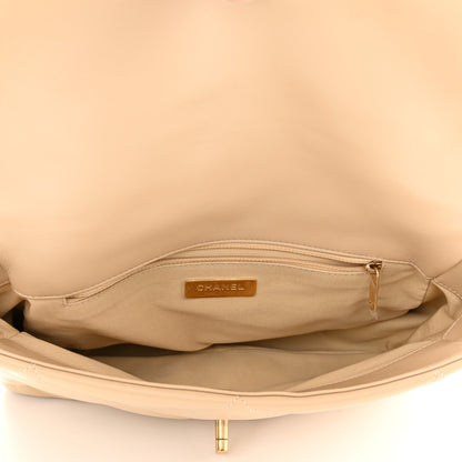 Chanel Lambskin Quilted Large Chanel 19 Flap Beige 5 of 10