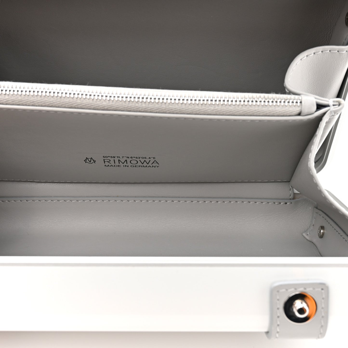 Gloss Polycarbonate Personal Cross-Body Bag White Grey