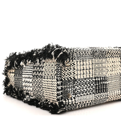 Christian Dior Tweed Fringe Medium Lady Dior White Black 9 of 10