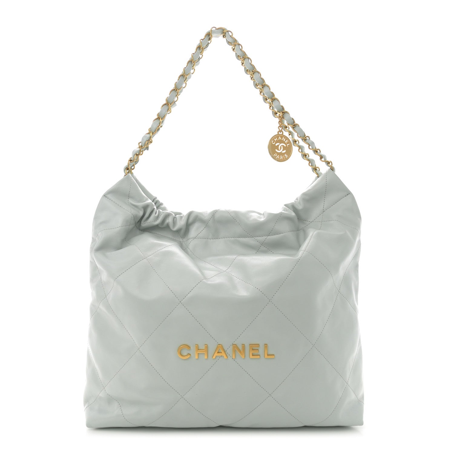 Chanel Shiny Calfskin Quilted Chanel 22 Light Blue 1 of 11