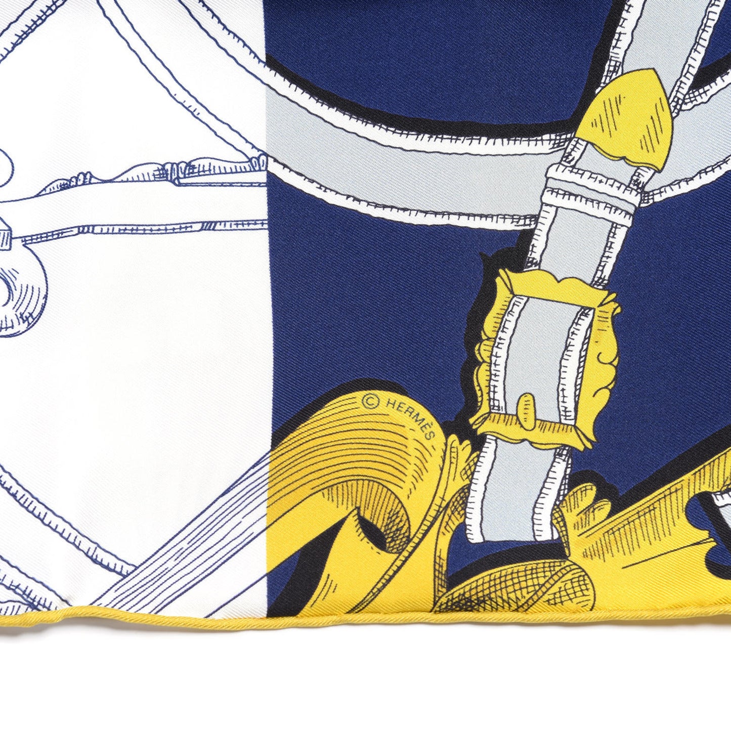 Silk Roulot L Instruction Du Roy Maxi Twilly Marine White Or