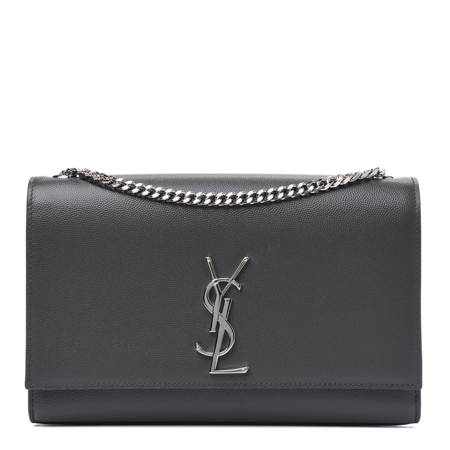 Grain De Poudre Medium Classic Monogram Kate Satchel Earth Grey