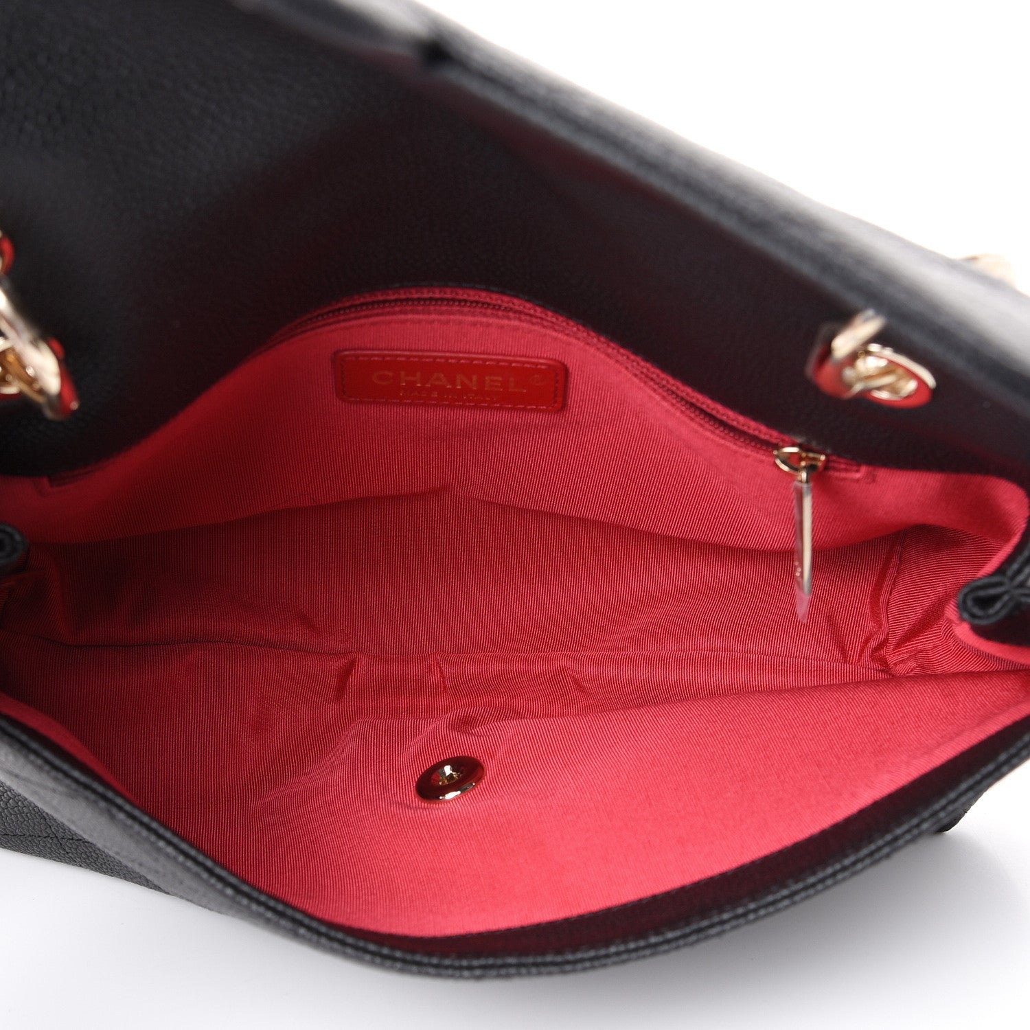 Chanel Grained Calfskin Stitched Medium Flap Black 4 of 9