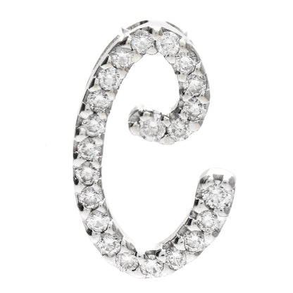 Roberto Coin 18K White Gold Diamond Cursive Letter C Pendant 1 of 3