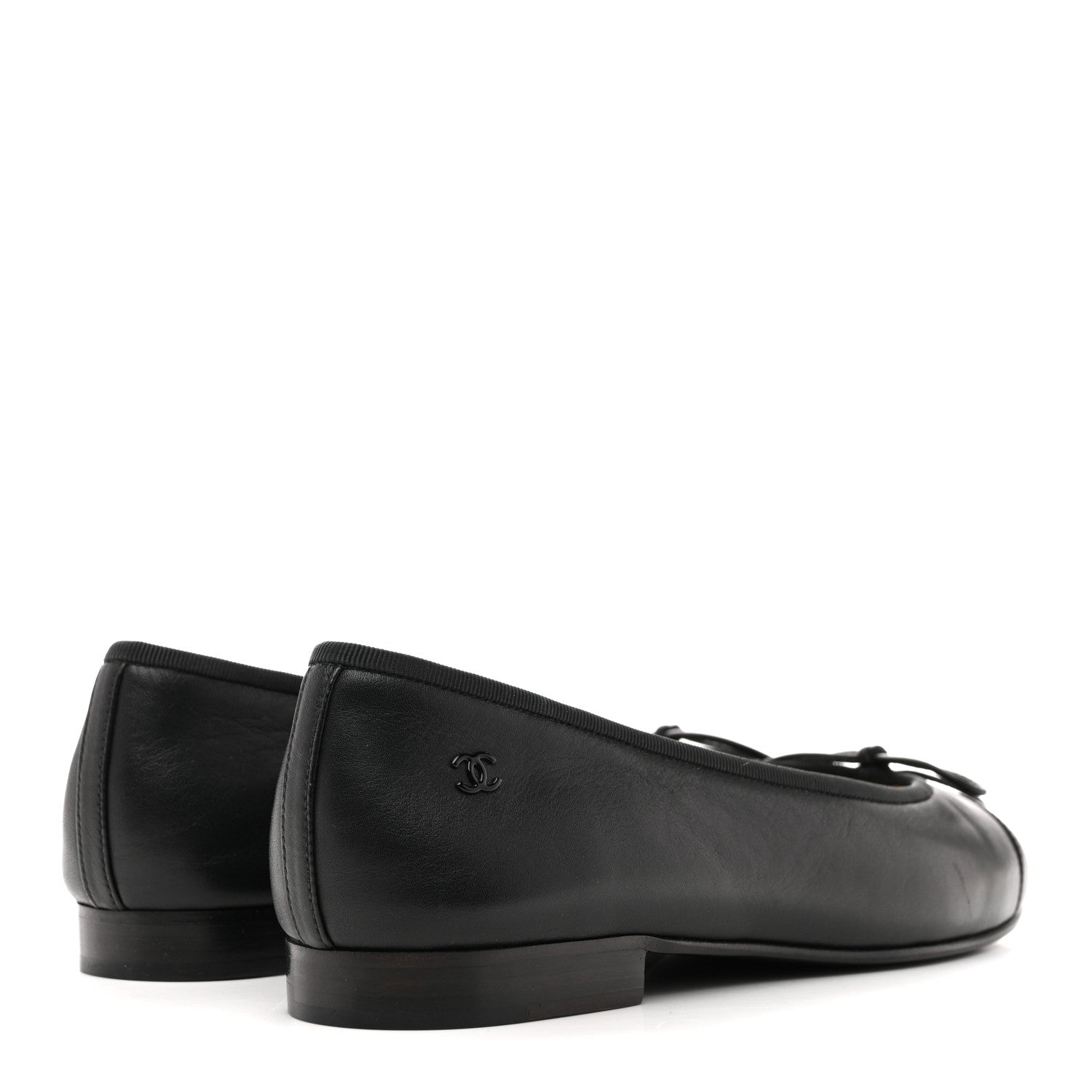 Chanel Lambskin Cap Toe CC Uniform Ballerina Flats 37 Black 5 of 8