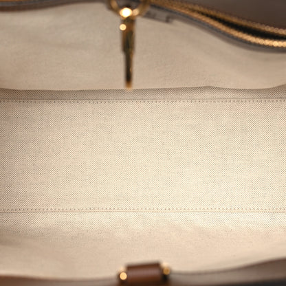 Gucci GG Supreme Monogram Azalea Calfskin Small Retro Interlocking G Tote Bag Beige Ebony Brown Sugar 4 of 8
